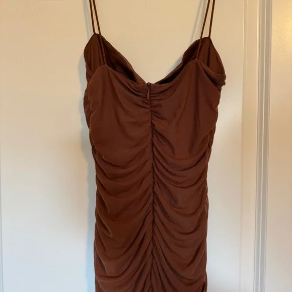 PARTHEA • RUCHED MESH BODYCON DRESS - Picture 6 of 7